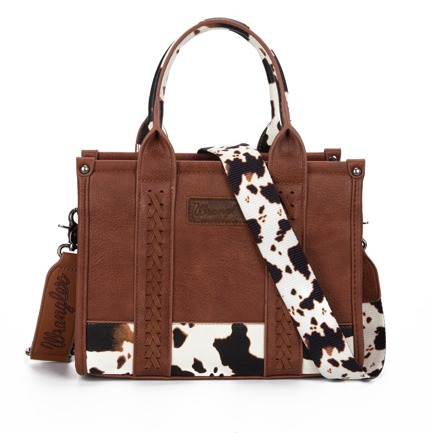 Montana West × Wrangler Tote Bag for Women Small Crossbody Bags Cow Print Satchel Top Handle