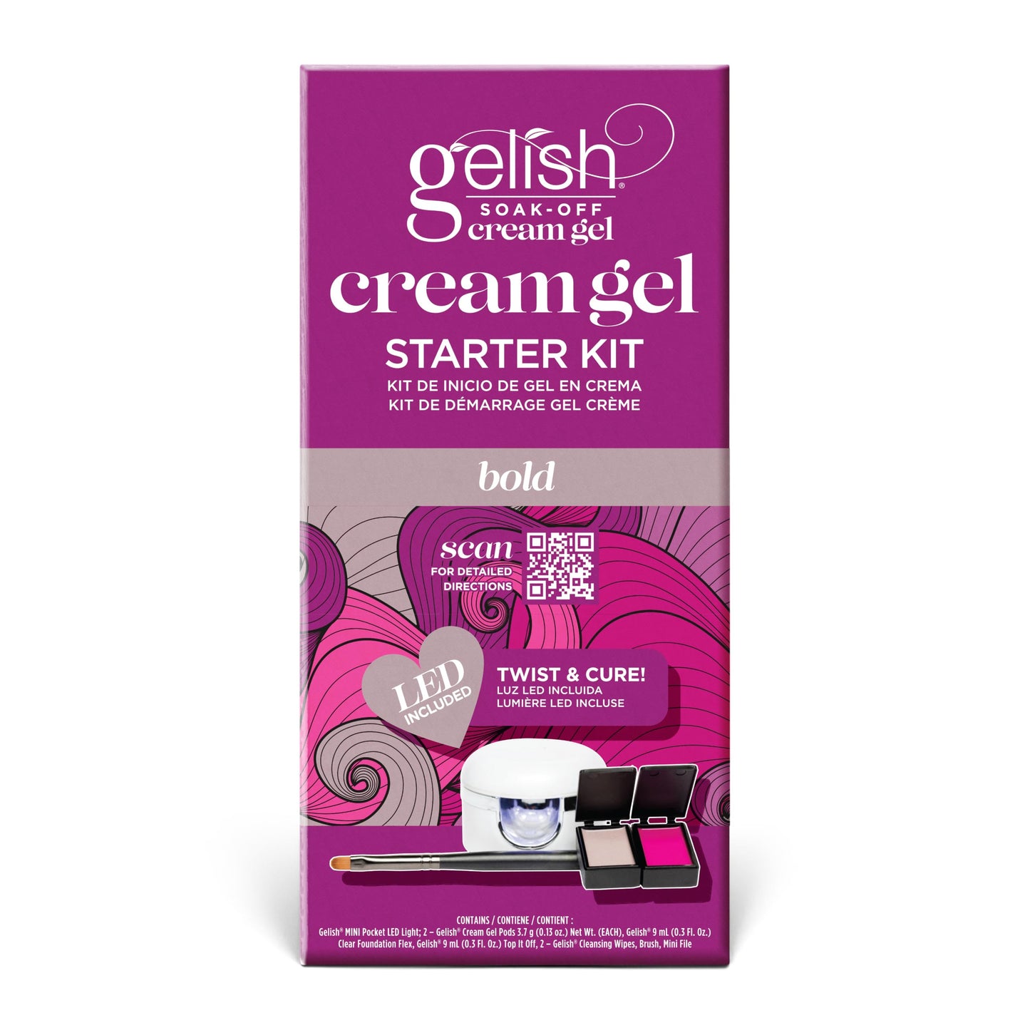 Gelish Cream Gel Soak-Off Solid Gel Polish with Brush Bundle - Bold Starter Kit Beauty & Personal Care Gelish