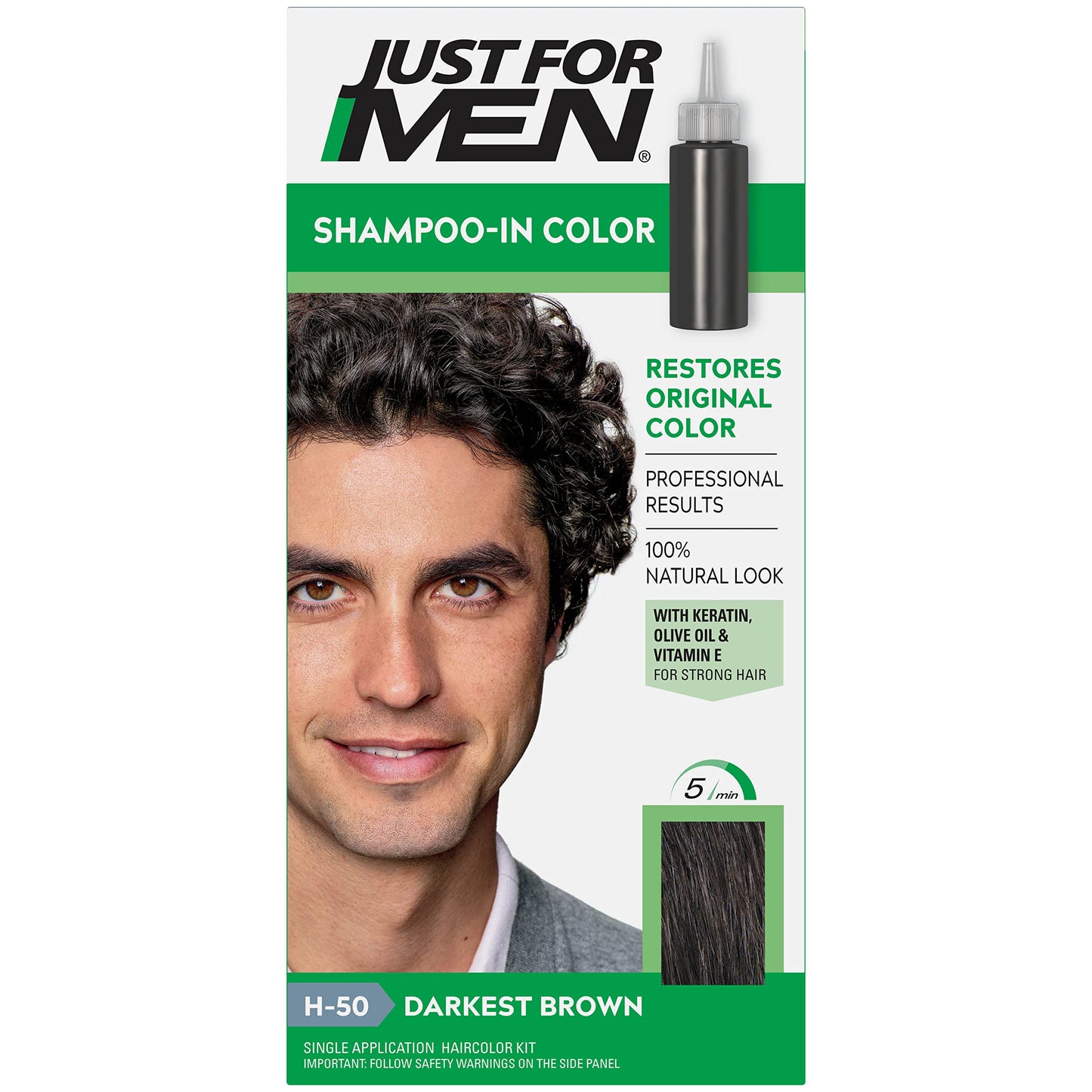 Just For Men Shampoo-In Haircolor Darkest Brown H-50
