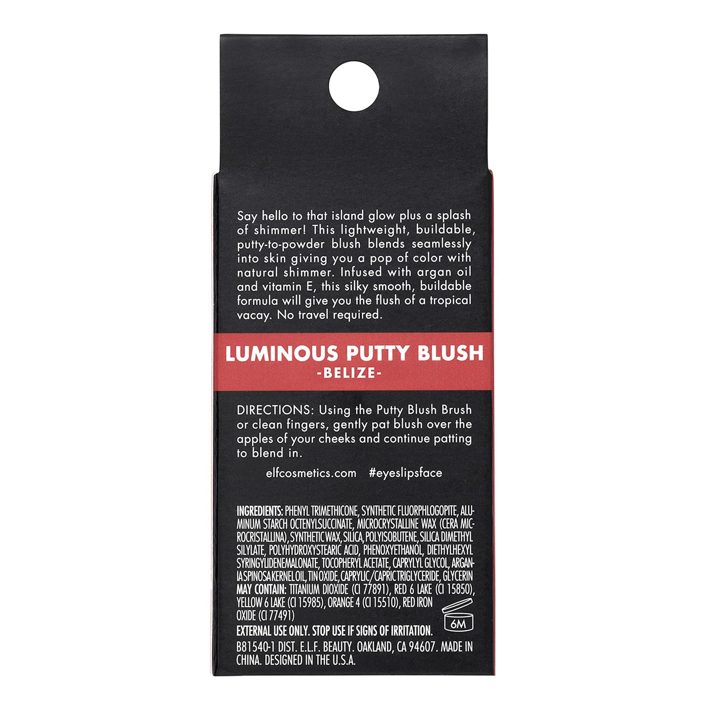 e.l.f. Luminous Putty Blush, Putty-to-Powder, Buildable Blush With A Subtle Shimmer Finish, Highly Pigmented & Creamy, Vegan & Cruelty-Free, Belize