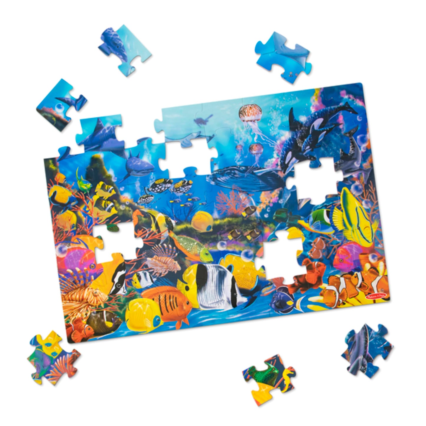 Melissa & Doug Underwater Ocean Floor Puzzle – 48-Piece Jumbo Jigsaw, Educational Screen-Free Activity for Kids Ages 3+, 2x3 ft, FSC Certified