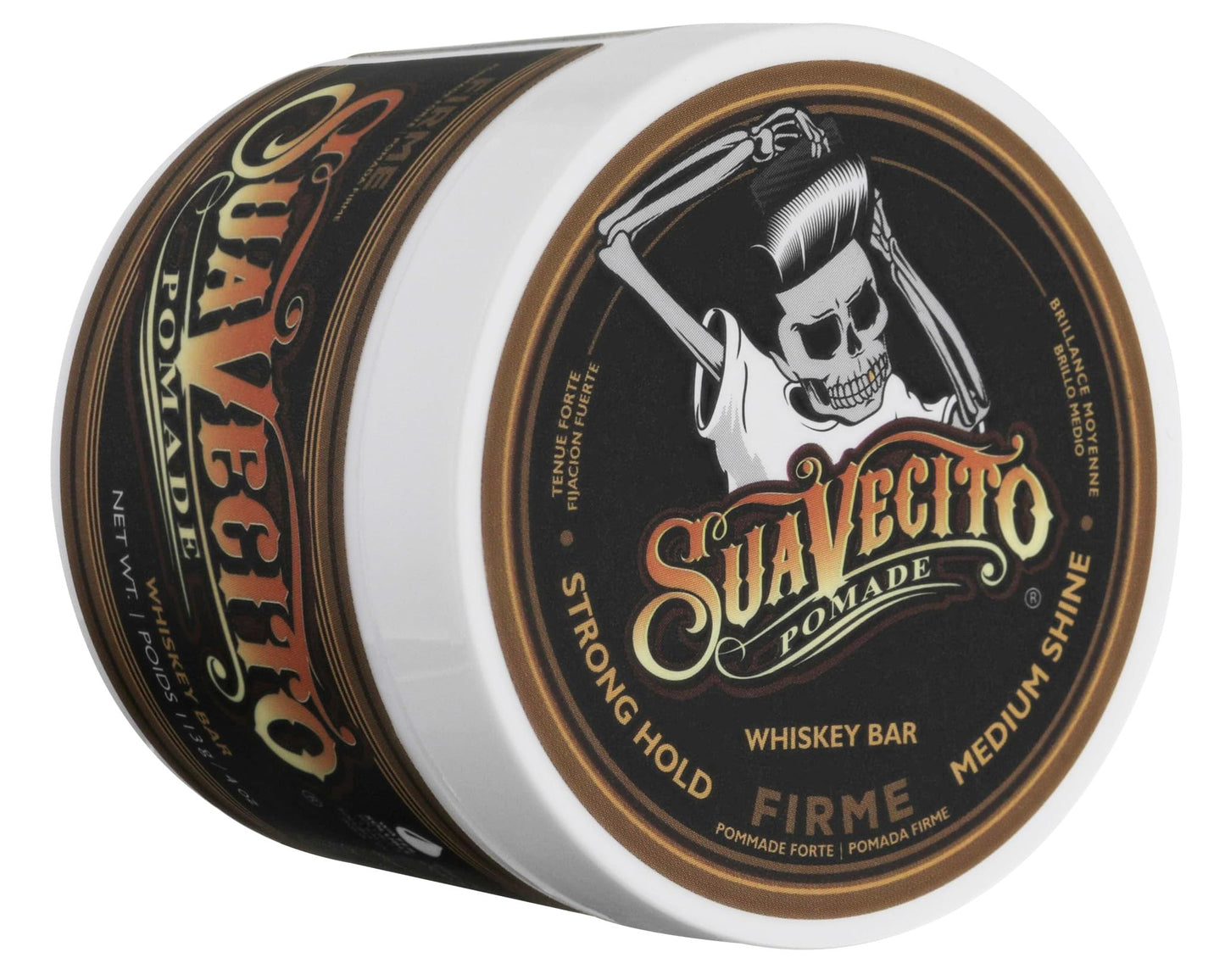 Suavecito Pomade Original Hold For Men 4 oz, 1 Pack - Medium Shine Water Based Wax Like Flake Free Hair Gel - Easy To Wash Out - All Day Hold For All
