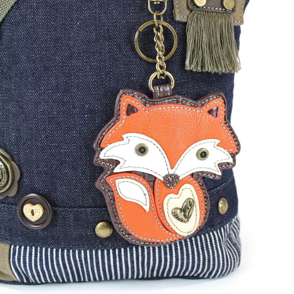 CHALA Handbag Canvas Crossbody Messenger Bags - FOX with coin purse (Blue)