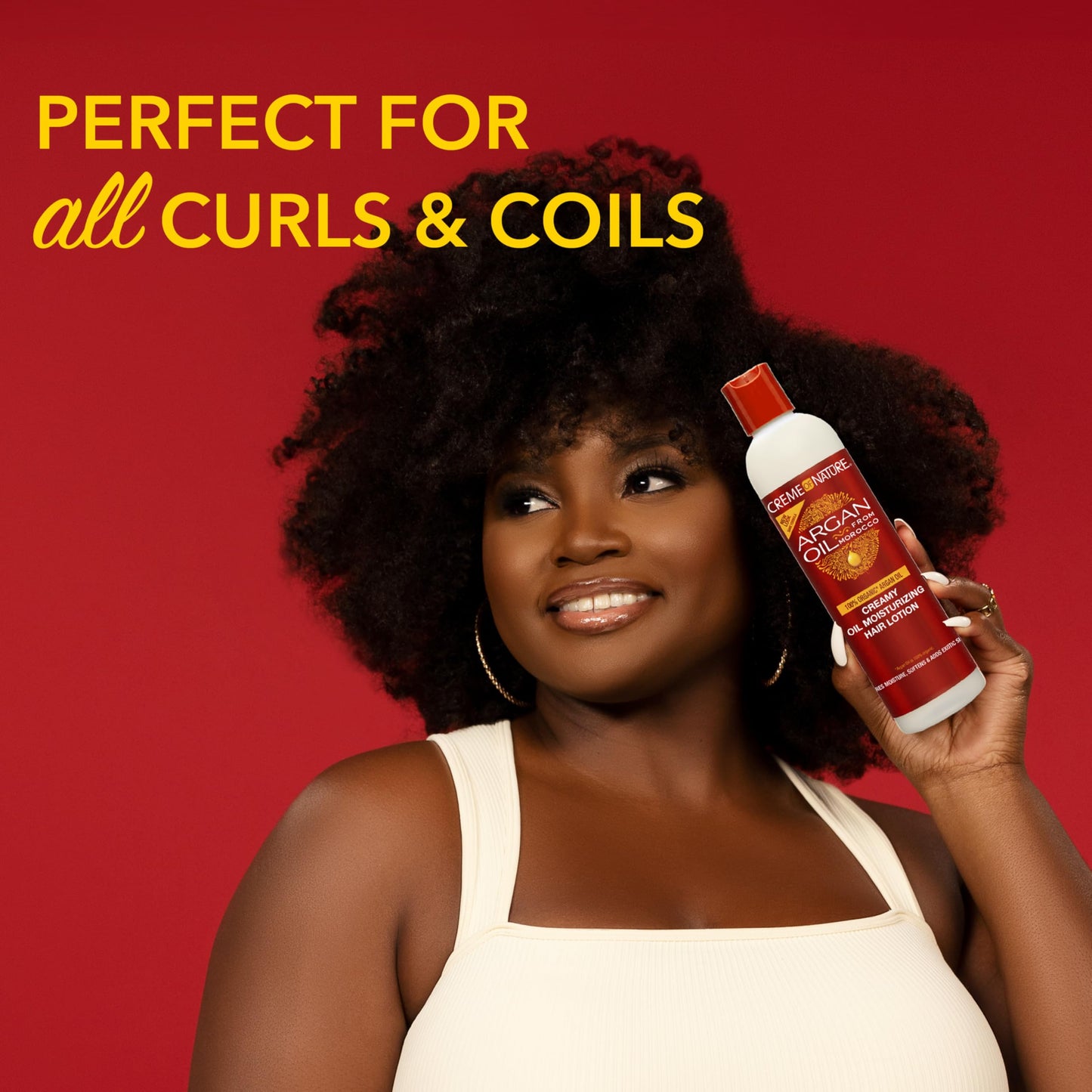 Creme of Nature Argan Oil from Morocco Creamy Oil Moisturizing Hair Lotion, Restores Moisture, Controls Frizz, Curl Care Gift for Women, 8.45 fl oz