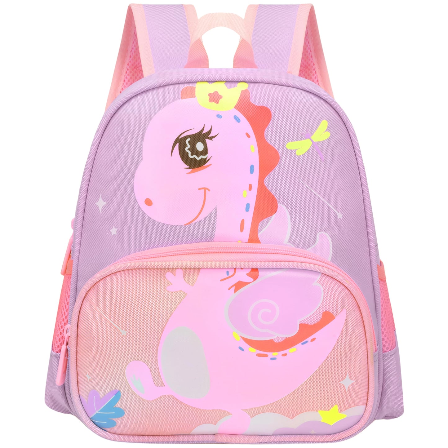 Lifelix Cute Toddler Backpack Preschool Dinosaur Schoolbag for 2-6 Girls Kindergarten Children Travel Bookbag (Purple)