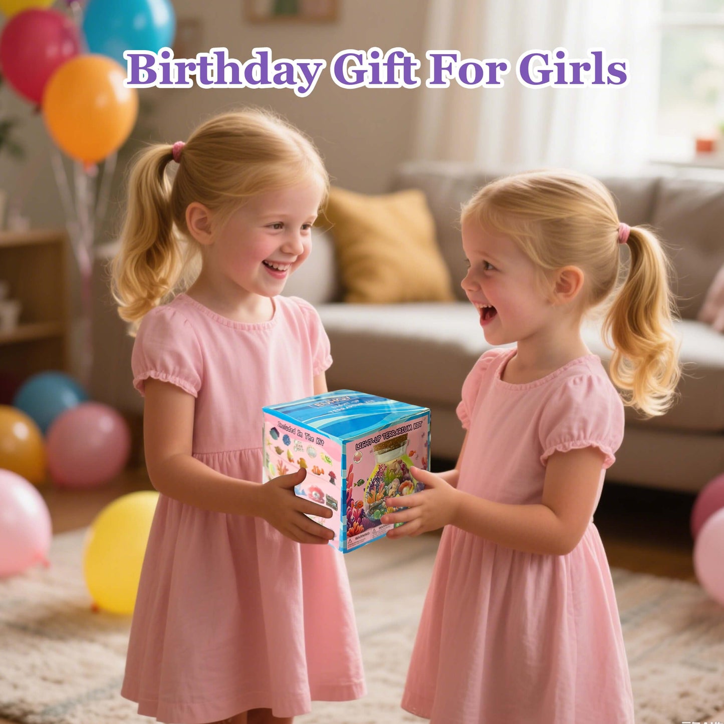 Mermaid Terrarium Kit for Kids - Toys Crafts for Girls Ages 5 6 7 8-12 Year Old Birthday (Batteries Not Included)