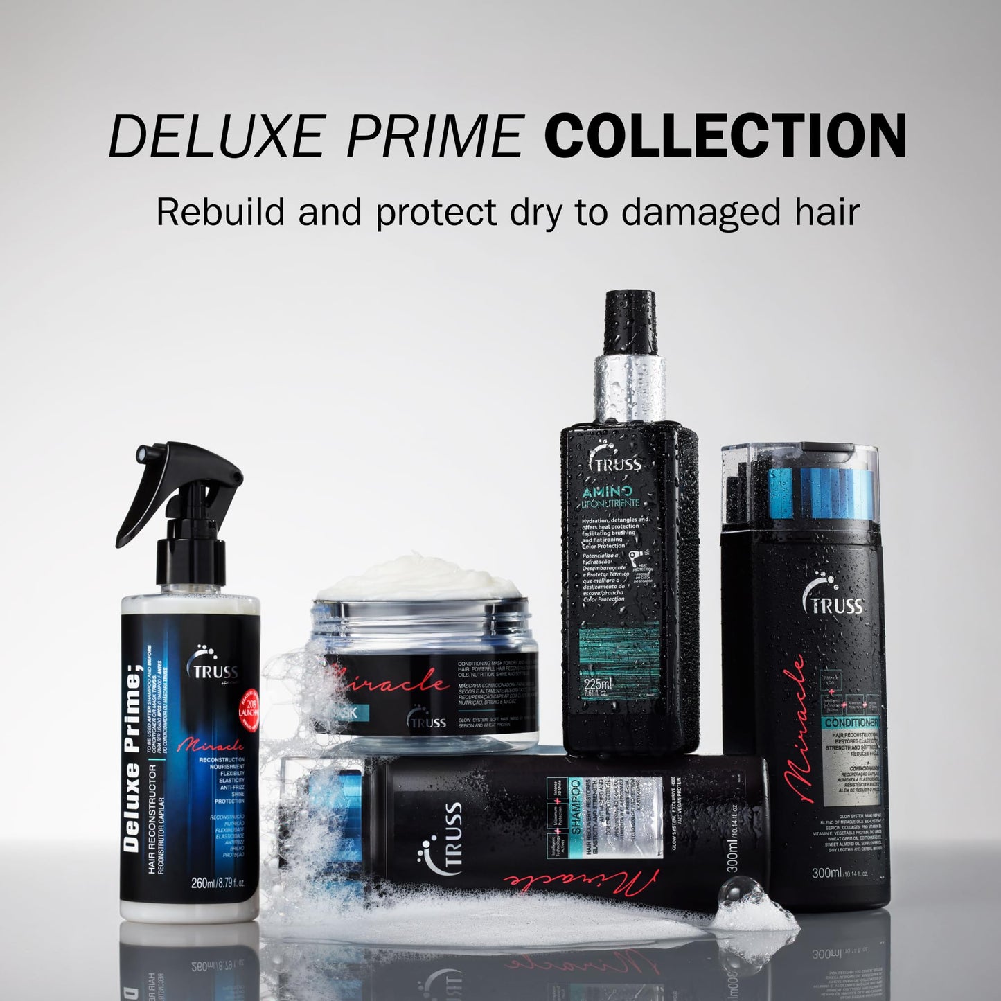 TRUSS Amino Heat Protection Spray 7.61oz | Anti-Frizz Leave-In, Detangler & Color-Safe Heat Protectant with Essential Oils & Amino Acids