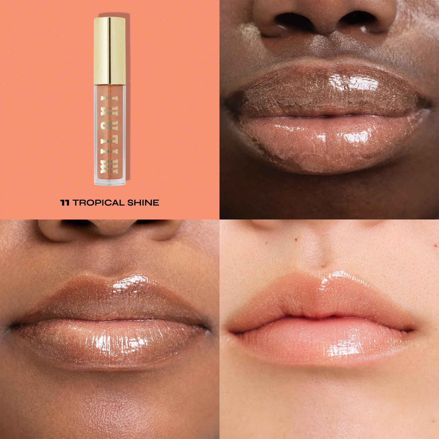 Milani Lip Gloss, Keep It Full Nourishing Lip Plumper with Hyaluronic Acid & Peptides for Soft, Fuller-Looking Lips (0.13 Fl. Oz.) Tropical Shine