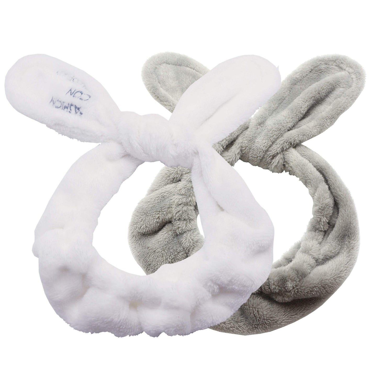 Dofash 2Pcs A Cute Bunny Ears Face Wash Headband, Skincare Makeup Headband, Beauty Lovely Spa Headbands With Delicate Bag For Girls And Woman, White