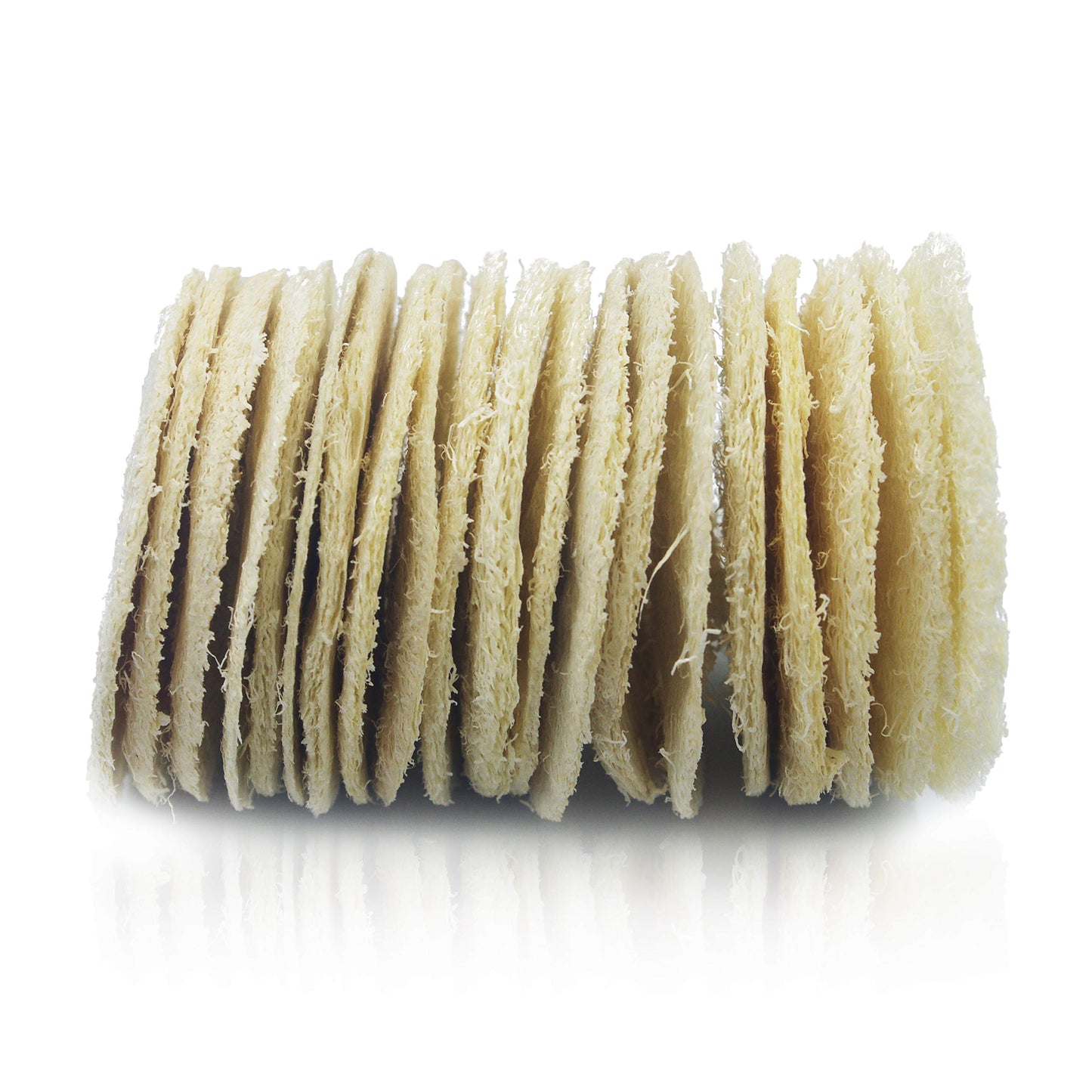 Bleu Bath (15 Pack) Mini-Sized Exfoliating Complexion Pure Loofah Face Pad Renewable Shower Scrubber Sponge Smooth Disc Pad Scrubber Makeup Cleanser
