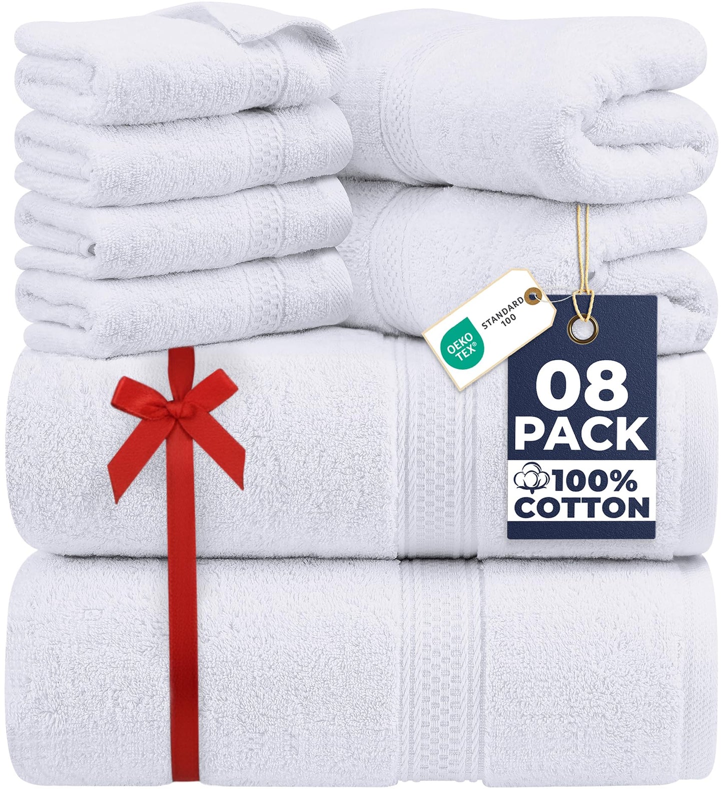 Utopia Towels 8 Piece Luxury Towel Set - Majestic Plush, Super Absorbent & Quicker-to-Dry, Thick 100% Ring Spun Cotton Towels for Bathroom, Spa…