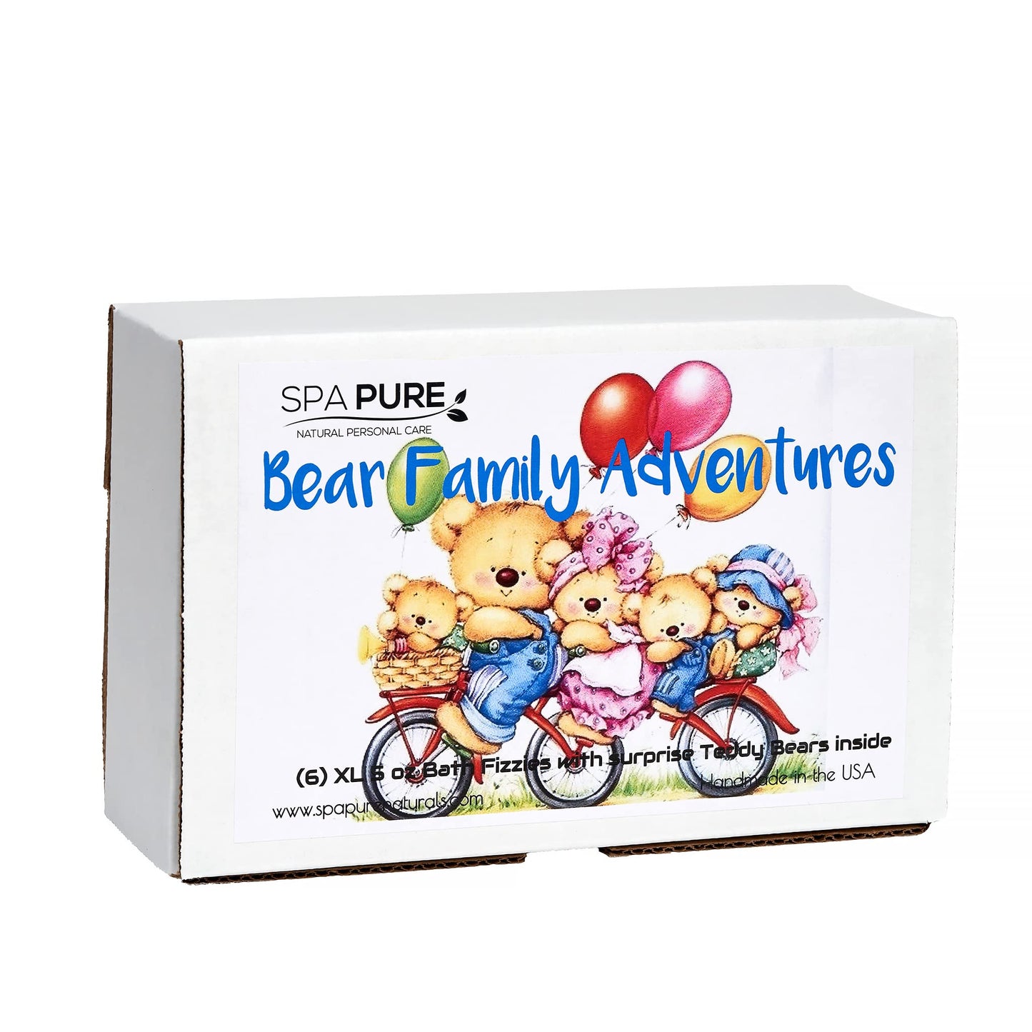 Bath Bomb Fizzies with Surprise: 6 Bear Family Toys Inside Bath Bombs, Huge Balls (5 oz) Safe, Great for Bubble Baths, Perfect for Little Girls…