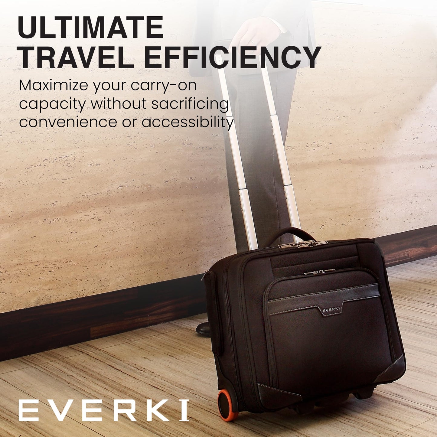 EVERKI Journey 16-Inch Laptop Trolley Rolling Briefcase for Business Professionals - Travel-Friendly Carry-On Laptop Bag, Lightweight Office Bag