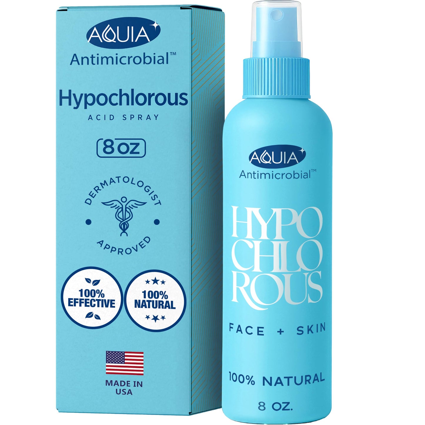 Hypochlorous Acid Spray for Face and Skin; Facial Cleanser | 8oz Face Mist Hypochlorous Acid Spray for Skin, Acne, Rash, Eczema, Wound | Antimicrobial Beauty and Personal Care Aquia Default Title