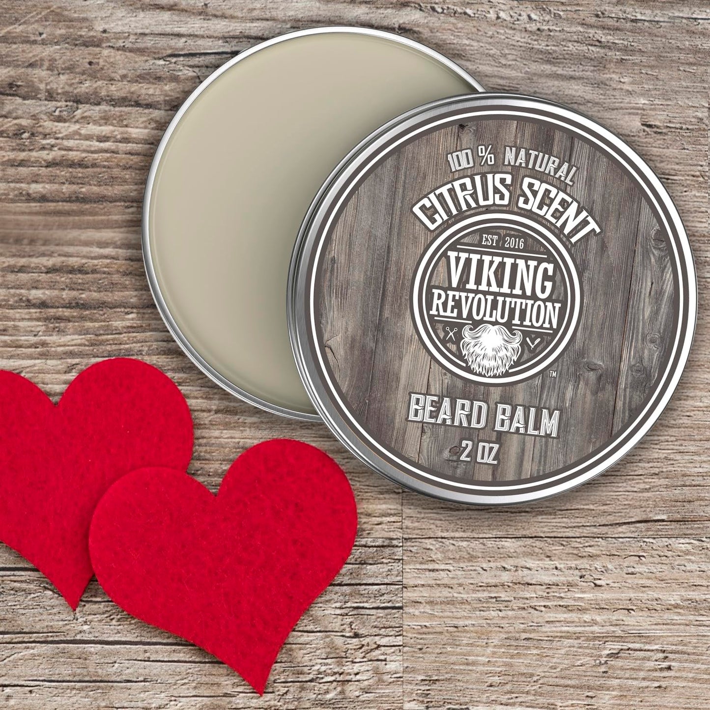 Viking Revolution BEST DEAL Beard Balm with Argan Oil & Mango Butter - Styles, Strengthens & Softens Beards & Mustaches - Citrus Scent Leave