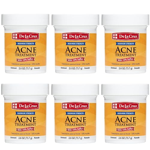 De La Cruz 10% Sulfur Ointment - Cystic Acne Treatment for Face & Body - Daily 10 Min Spot Treatment Mask -Safe & Effective Game Changing Hormonal