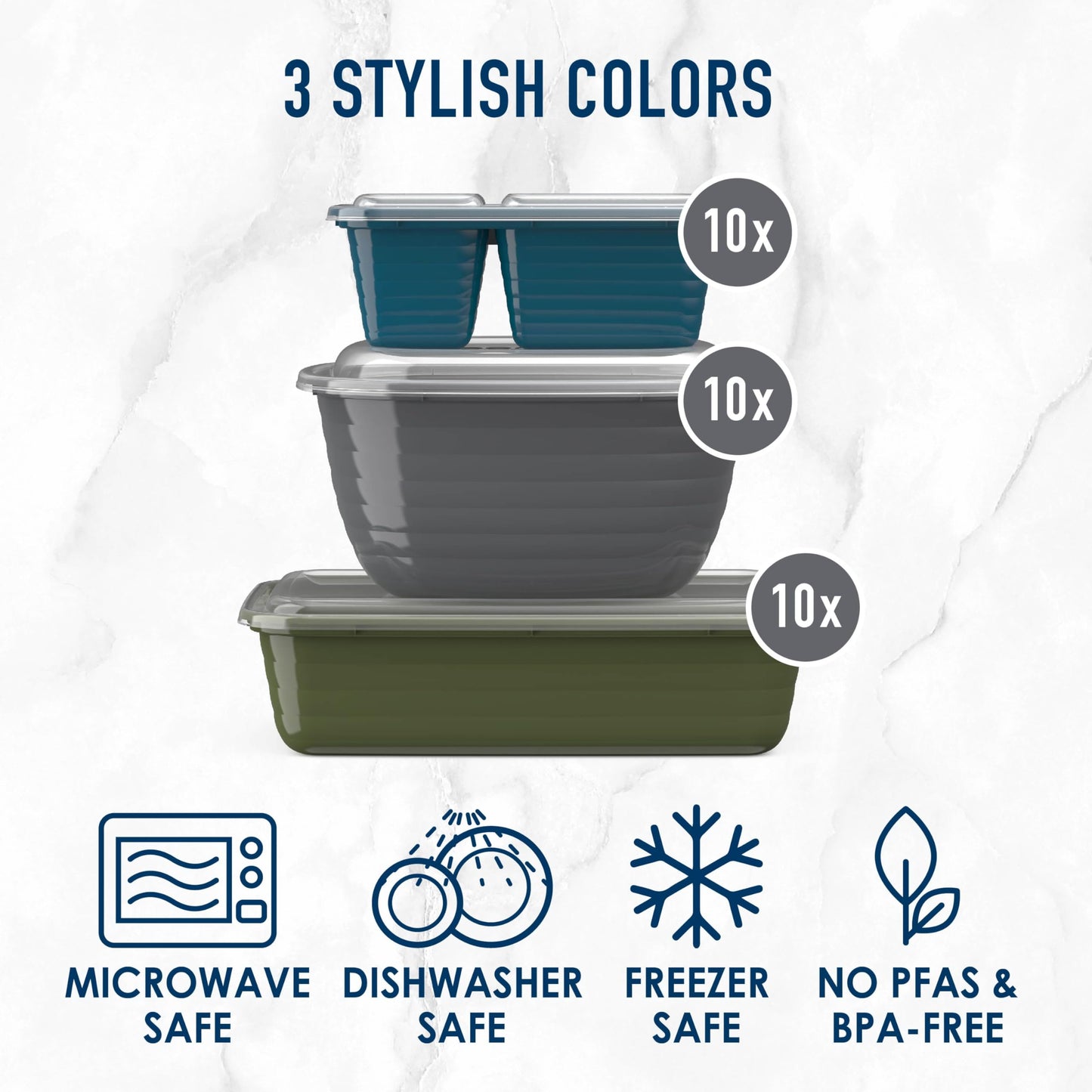 Bentgo Prep 60-Piece Variety Meal Prep Kit - Reusable PFAS & BPA-Free Food Containers 1-Compartment Trays, Prep Bowls, & Snack Boxes - Microwave…