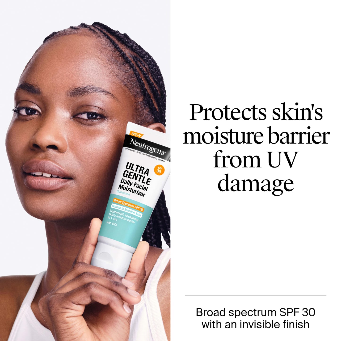 Neutrogena Ultra Gentle Daily Facial Moisturizer with SPF 30 Sunscreen with CICA, Lightweight Face Lotion with Broad Spectrum SPF 30 for Normal Beauty and Personal Care Neutrogena