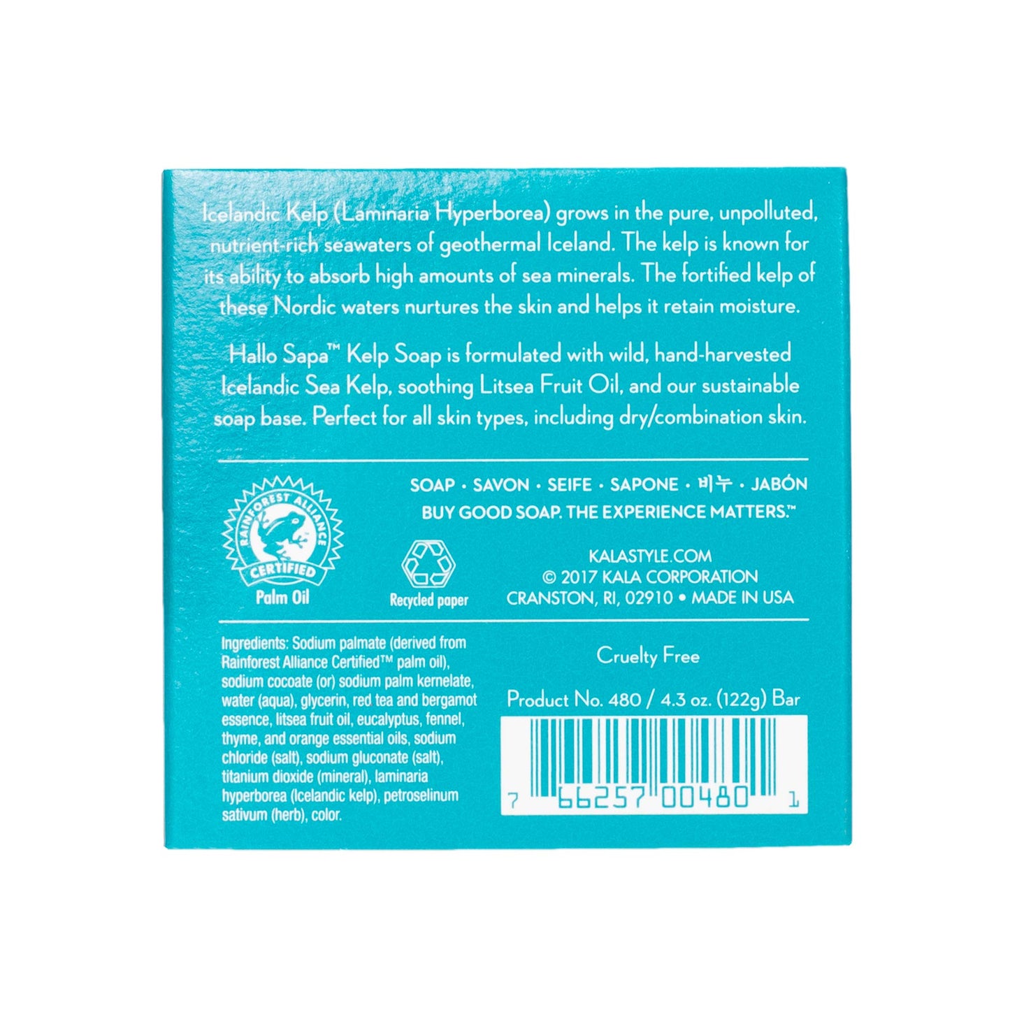 Hallo Sapa Icelandic Kelp Bath/Shower Soap, Kalastyle, 1- bar, 4.3 oz