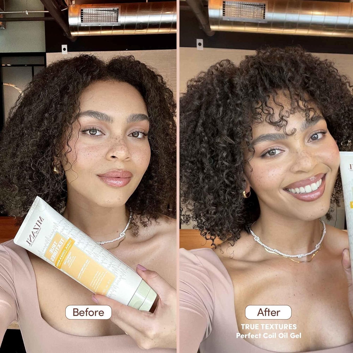 Mizani True Textures Perfect Coil Oil Gel - Curly Hair Gel for Wash and Go Styles, with Olive & Coconut Oil, Anti Frizz, Silicone-Free, No Drying