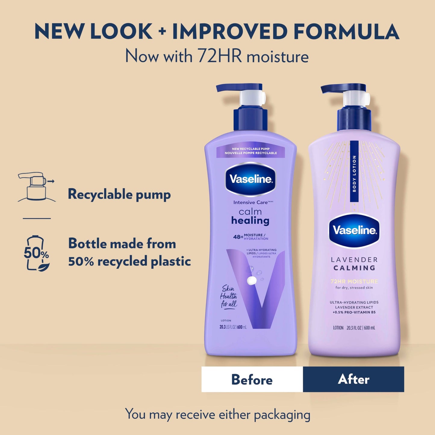 Vaseline Intensive Care Calm Healing Body Lotion 3 count for Dry Skin Made with Ultra-Hydrating Lipids and Lavender Extract to Heal and Restore Dry
