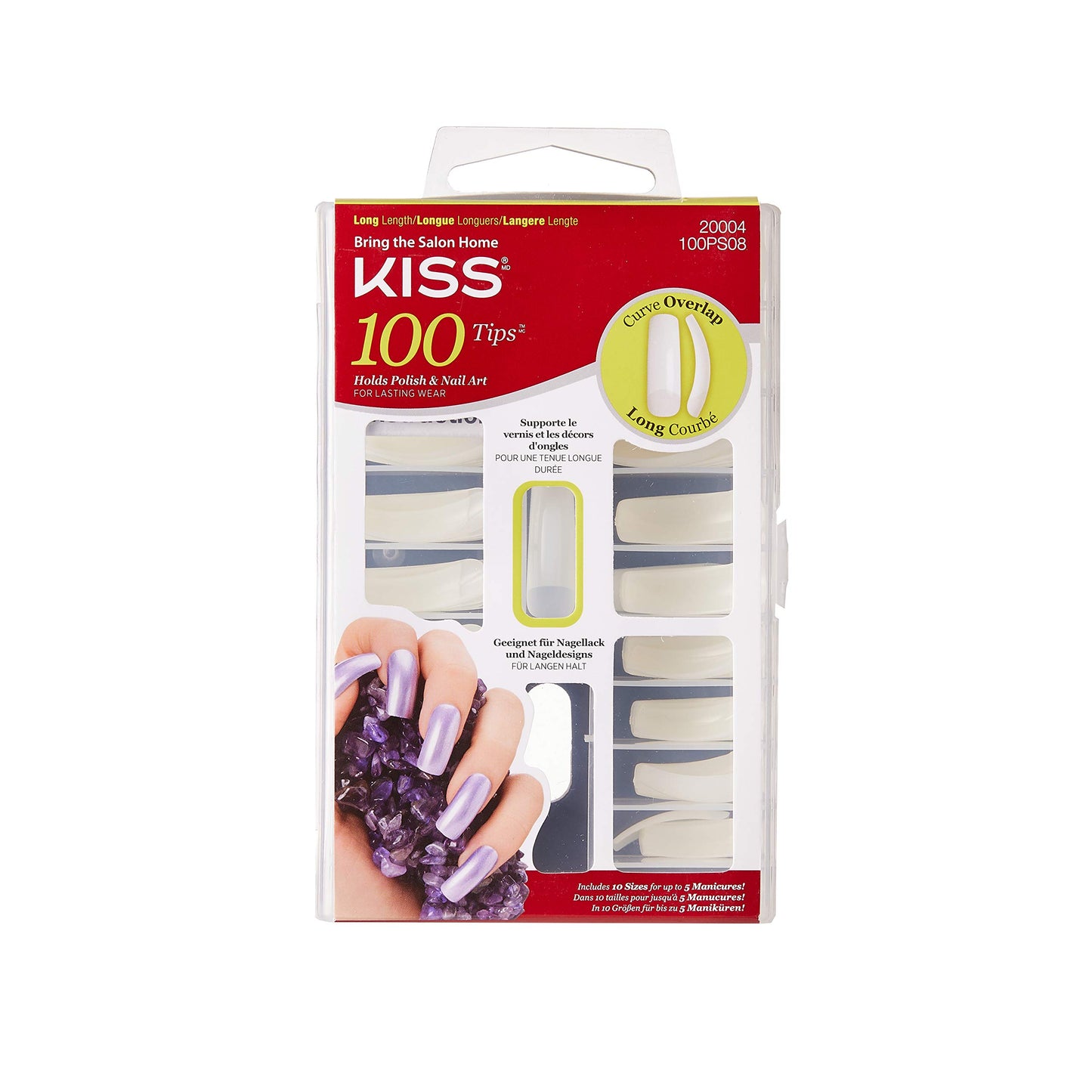 Kiss 100 Tips Curve Overlap Long Length (Pack of 2) Beauty & Personal Care KISS