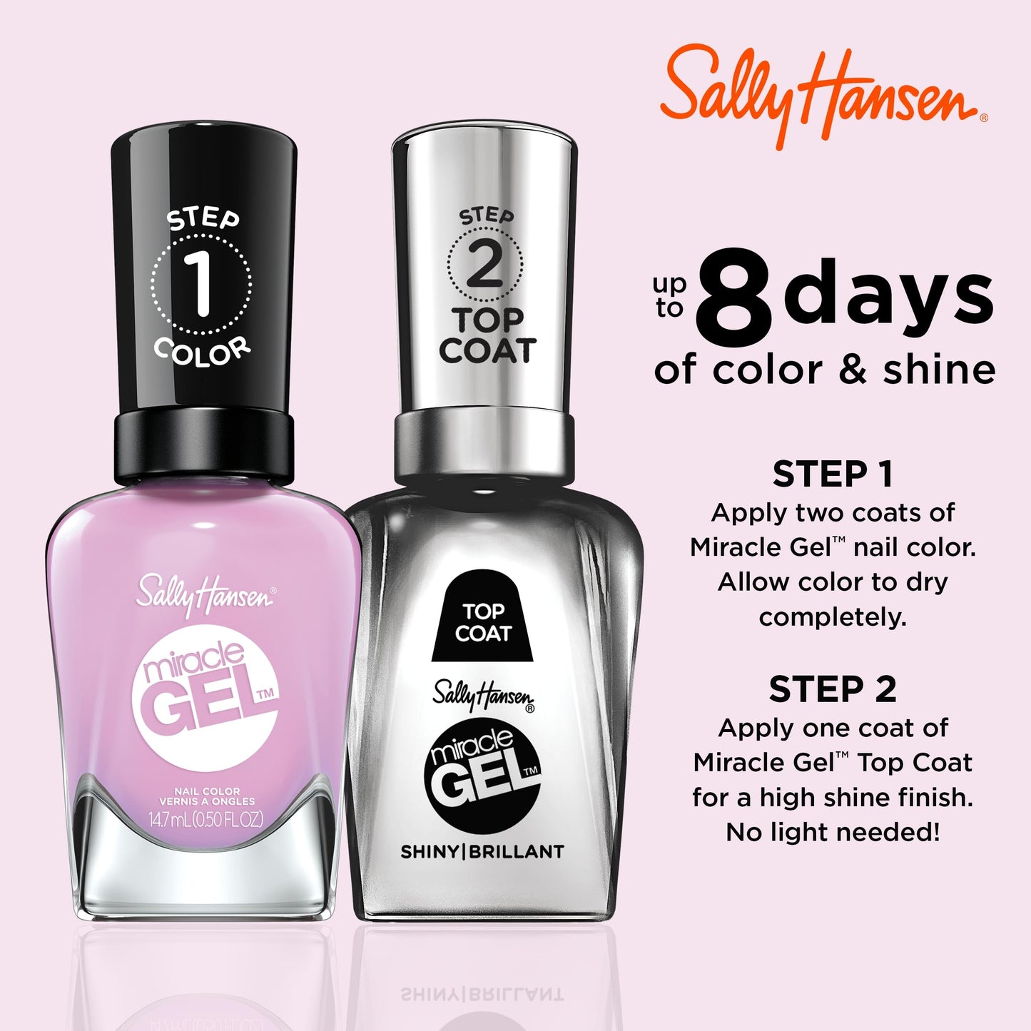 Sally Hansen Miracle Gel Salon Quality Nail Polish | Gel-Like Formula, Two-Step System, No UV Light Needed, Long Lasting | Opaque, Glossy | 534 Beauty & Personal Care Sally Hansen