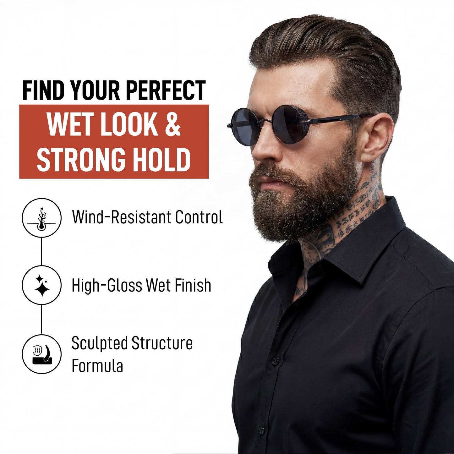 Original Rascal Deluxe Pomade #5 - Hair Paste High Shine w/Strong Hold & Wet Look - Men's Styling Care Solution for All Hair Type - Natural Made