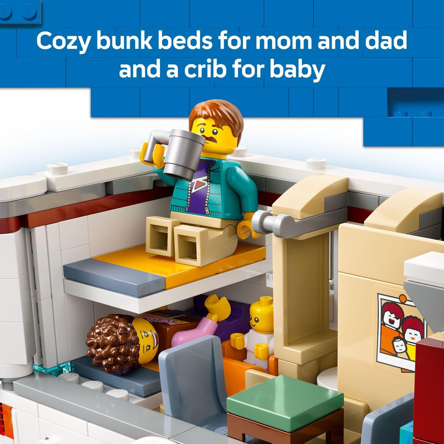 LEGO City Holiday Adventure Camper Van Toy Set – Vacation Building Kit for Kids 6+ with 3 Minifigures & Accessories – 60454