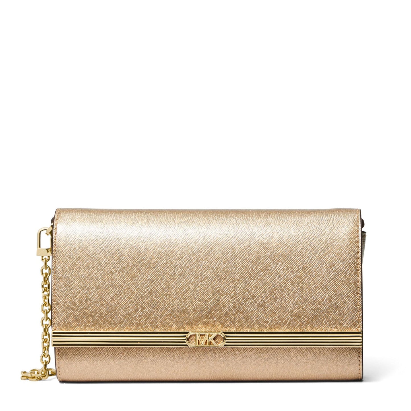 Michael Kors Mona Large East West Clutch, Pale Gold