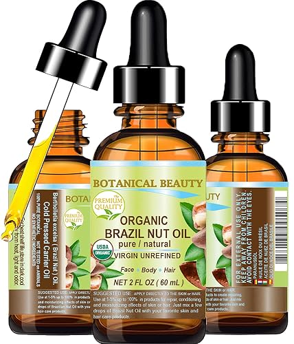 Botanical Beauty Organic BRAZIL NUT OIL Bertholletia Excelsa WILD GROWTH RAW Brazilian 100% Pure Natural Virgin Unrefined for FACE, SKIN, BODY, HAIR