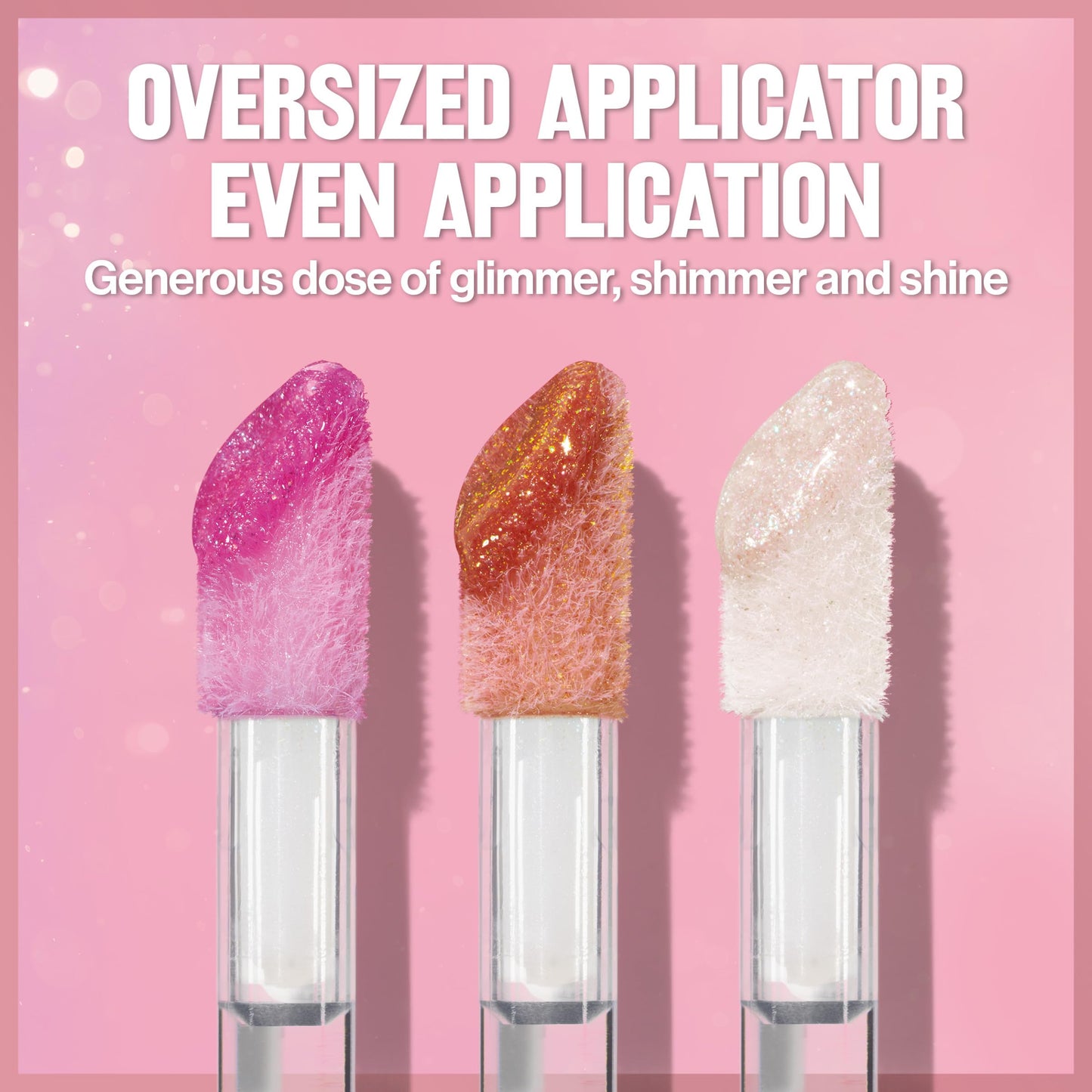 REVLON Super Lustrous Glimmer Gloss Gift Set, 3-Piece, Non-Sticky Lip Makeup, Plant-Based Glitter, High-Shine Finish, 008 Rose Glow, 005 Glazed Almond