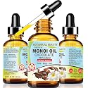 Botanical Beauty MONOI OIL Chocolate. Frangipani flowers in Coconut Oil with Chocolate aroma. 100% Natural Pure for FACE, SKIN, BODY, HAIR, NAILS