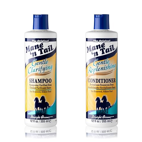 Mane 'n Tail Gentle Clarifying Shampoo & Replenishing Conditioner (12 oz Each) - Removes Build-Up, Restores & Revitalizes for Healthy, Silky Hair