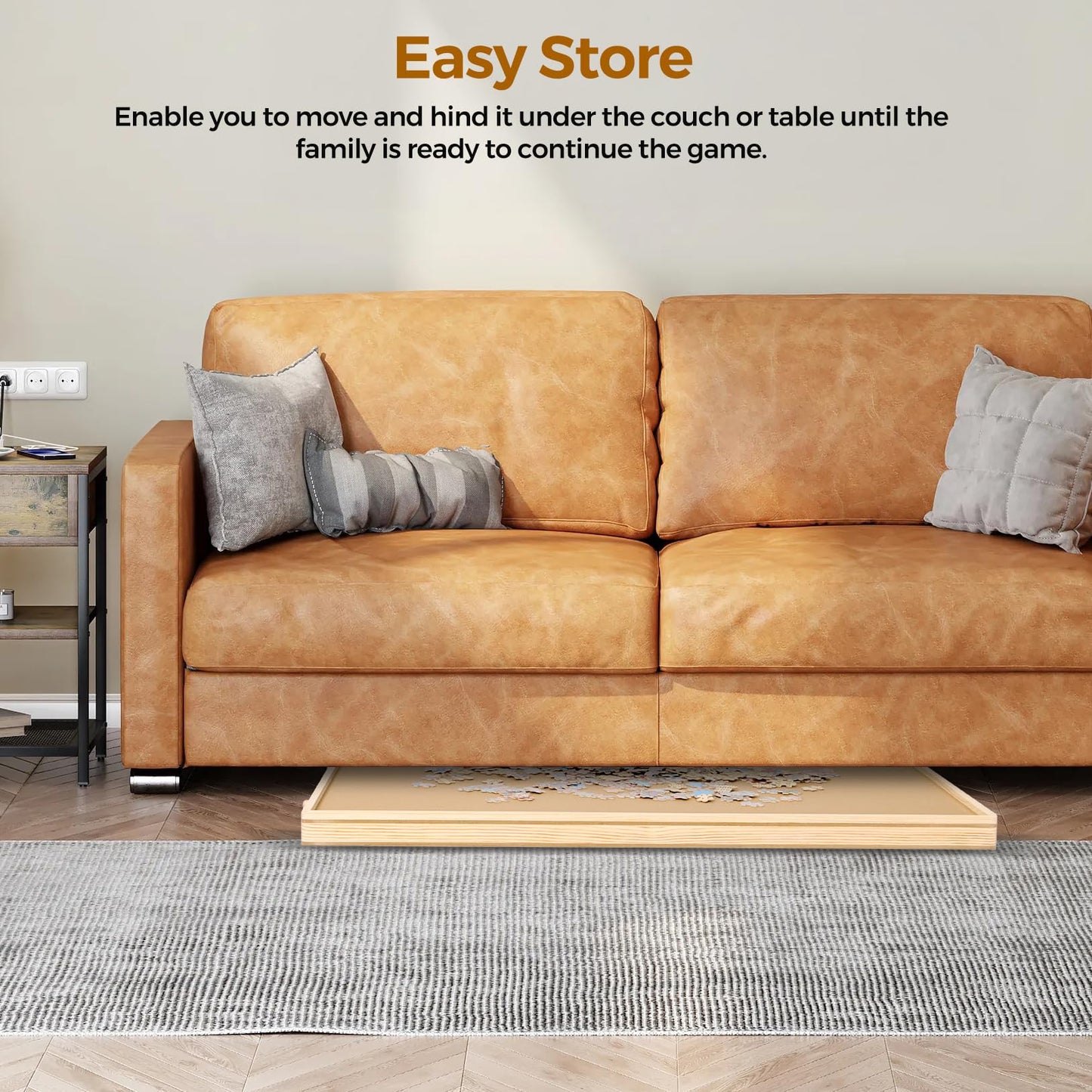 Panana Puzzle Locker 1000 Piece Rotating Board – 30"x22" Wooden Puzzle Table with 4 Drawers & Cover, Portable Lazy Susan Jigsaw Gift