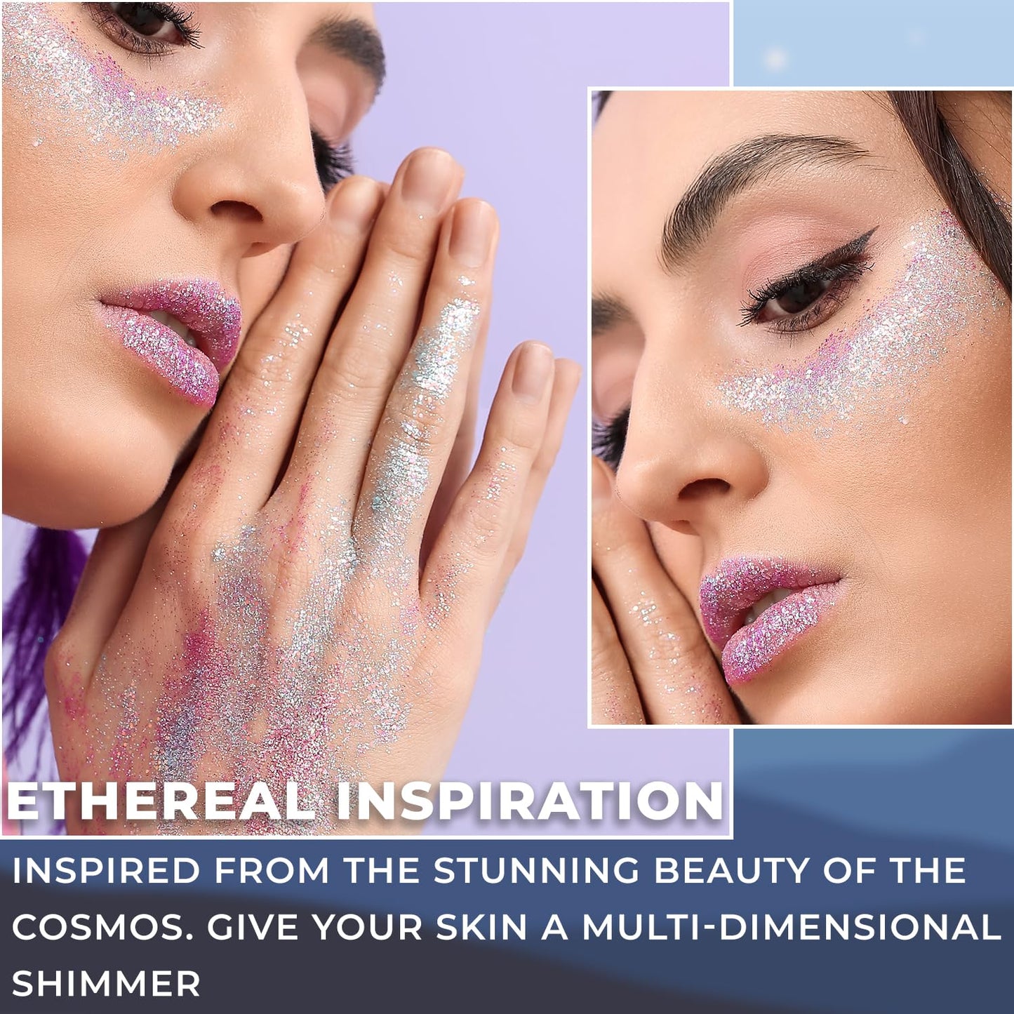 Profusion Cosmetics UFO Body Glitter, Chunky & Fine Pressed Glitter for Face & Body, Long-Lasting Multi-Purpose Sparkly Makeup for Festivals, Parties