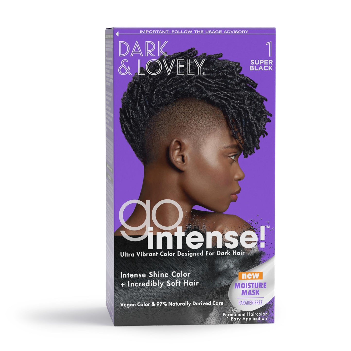 SoftSheen-Carson Dark and Lovely Ultra Vibrant Permanent Hair Color Go Intense Hair Dye with Olive Oil for Shine and Softness, Super Black