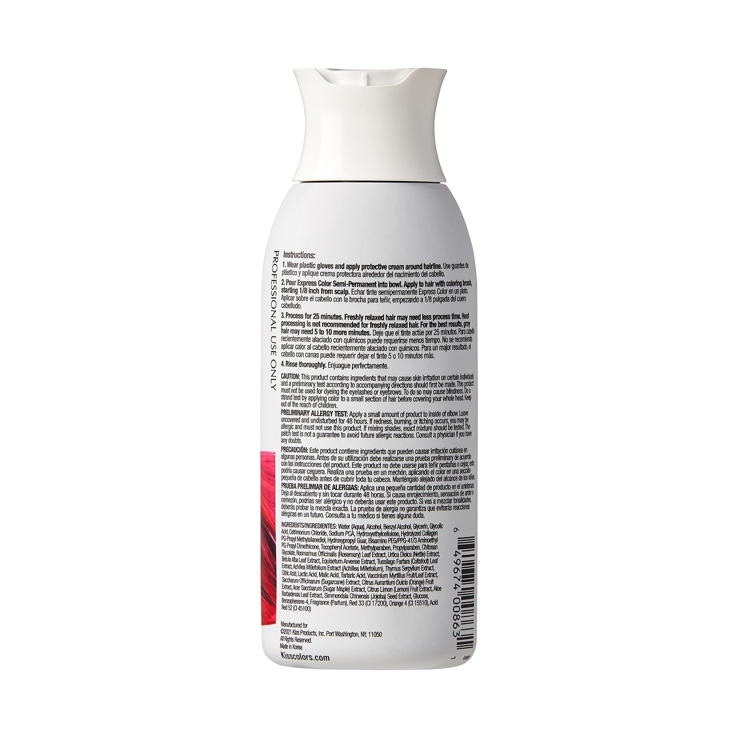 KISS Express Semi-Permanent Hair Color 100mL (3.5 US fl.oz) (2 Pack, Crimson)