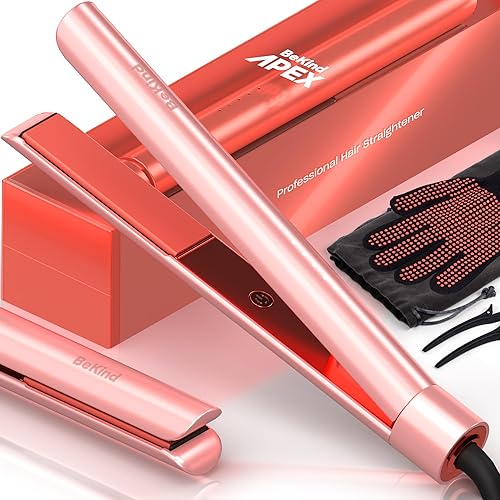 Bekind Apex 2-in-1 Hair Straightener Flat Iron | 1“ 460°F Straightener and Curler for All Hairstyles | UltraSmooth Tech | 15s Fast Heating & Temp