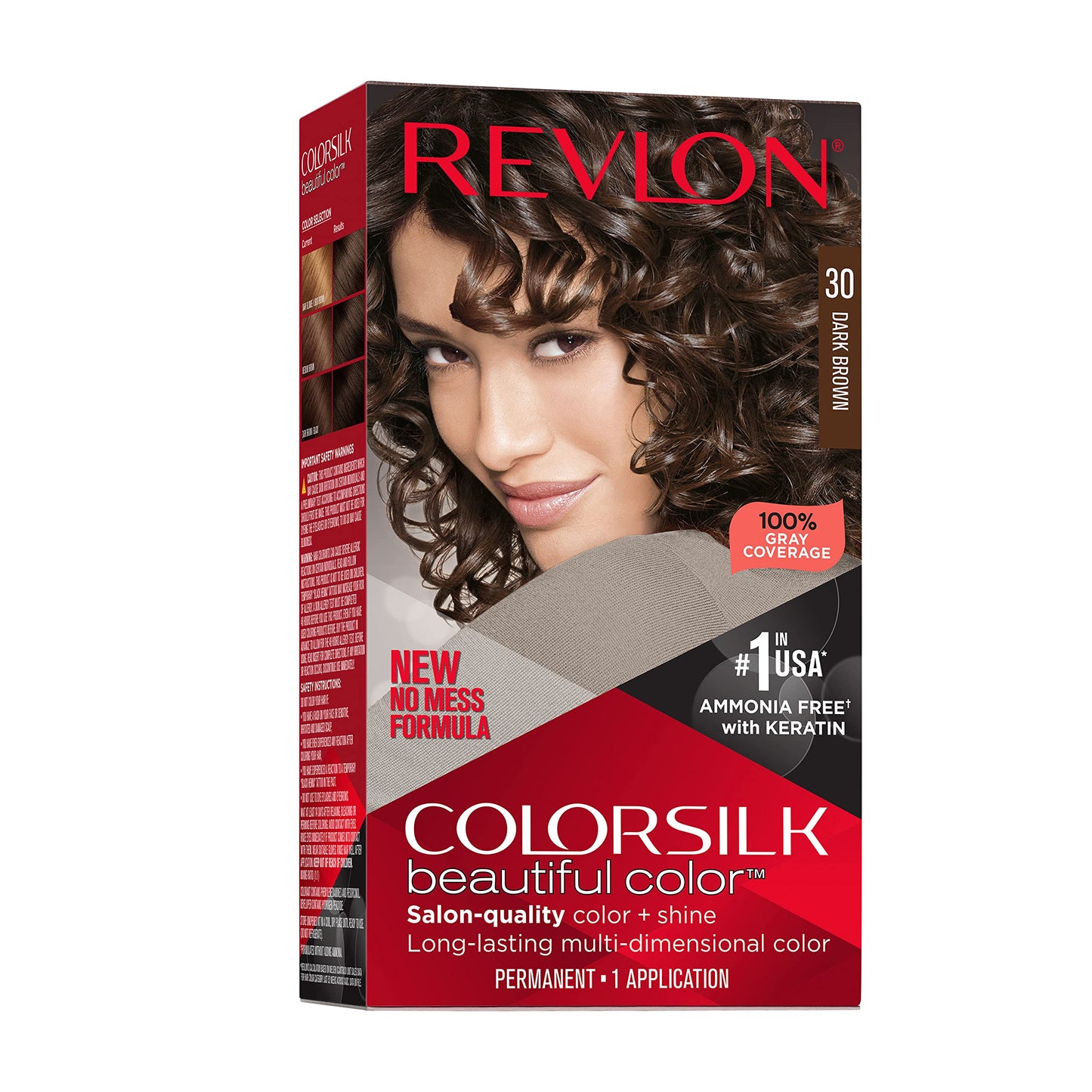 Revlon Colorsilk Beautiful Color Permanent Hair Color, Long-Lasting High-Definition Color, Shine & Silky Softness with 100% Gray Coverage, Ammonia
