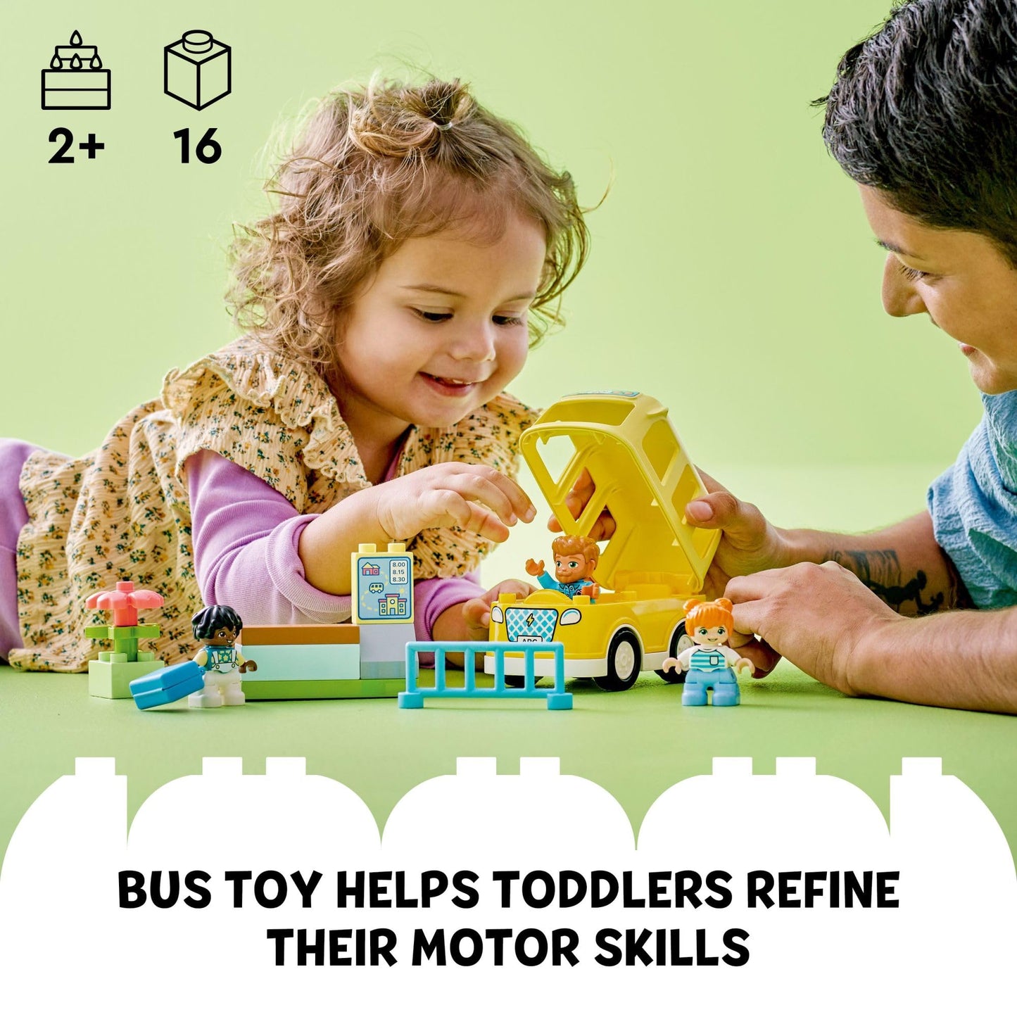 LEGO DUPLO Town Bus Ride 10988 Educational STEM Building Toy Set for Preschool Kids, Boys, Girls Ages 2+, Hands on Learning About Catching The Bus to…