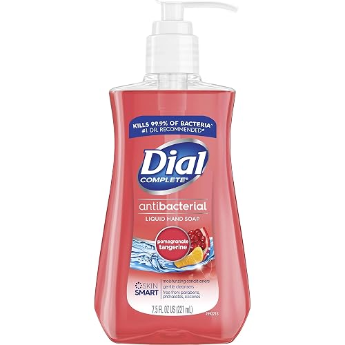 Dial 02795CT Antimicrobial Liquid Soap, 7 1/2 Oz Pump Bottle, Pomegranate & Tangerine (Case of 12)