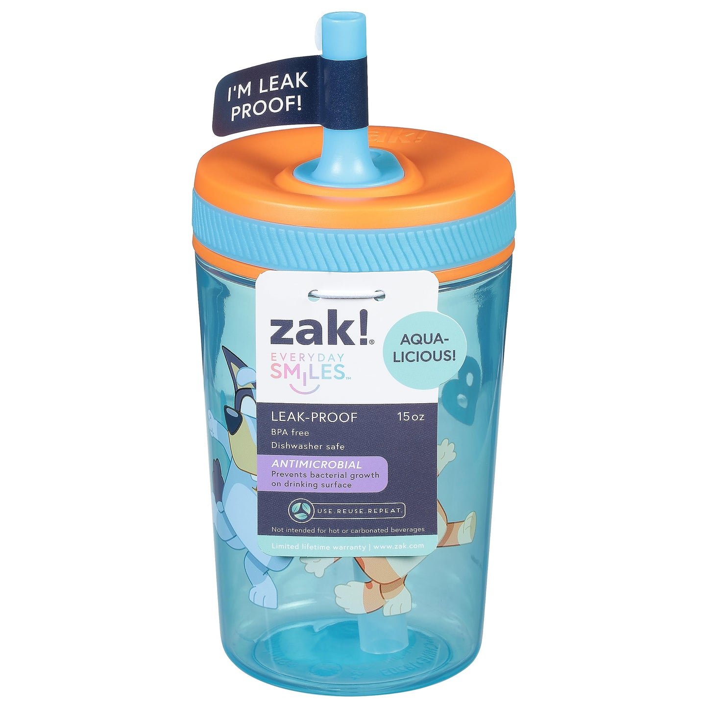 Zak, Tumbler Bluey Antimicrobial Kelso 15 Ounce