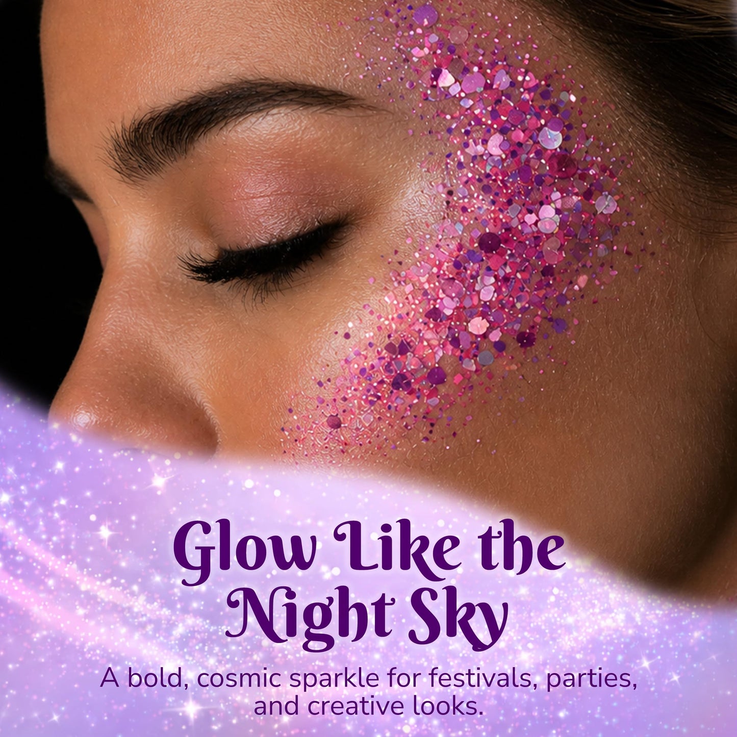 Art Factory Diva Pink Chunky Body Glitter Gel - Holographic & Matte Cosmetic Glitter for Face, Hair & Body - Festival Rave Makeup, Long Wear Hair