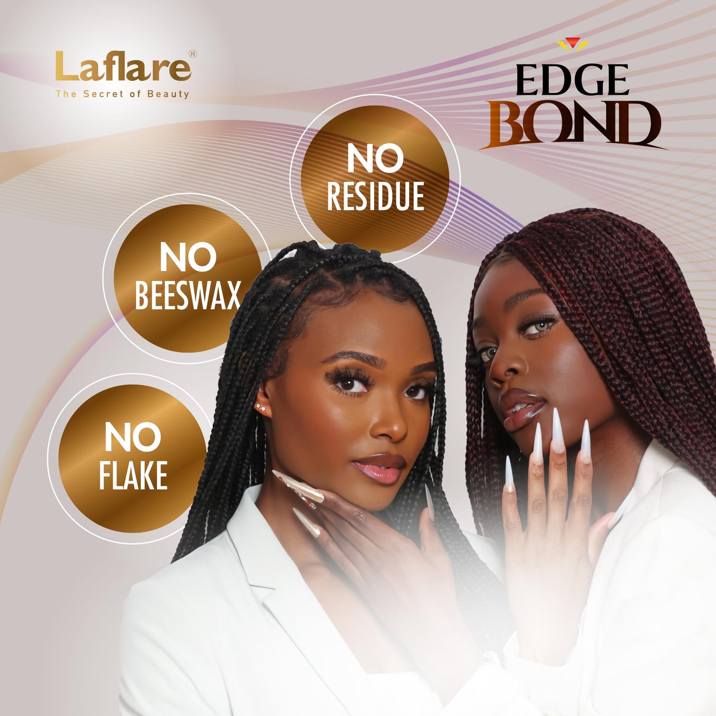 Laflare Edge control Extreme Hold Gel for Nature & kids Hair w Biotin & Coconut Oil Non-Greasy for All Hair type 100ml (Musk)