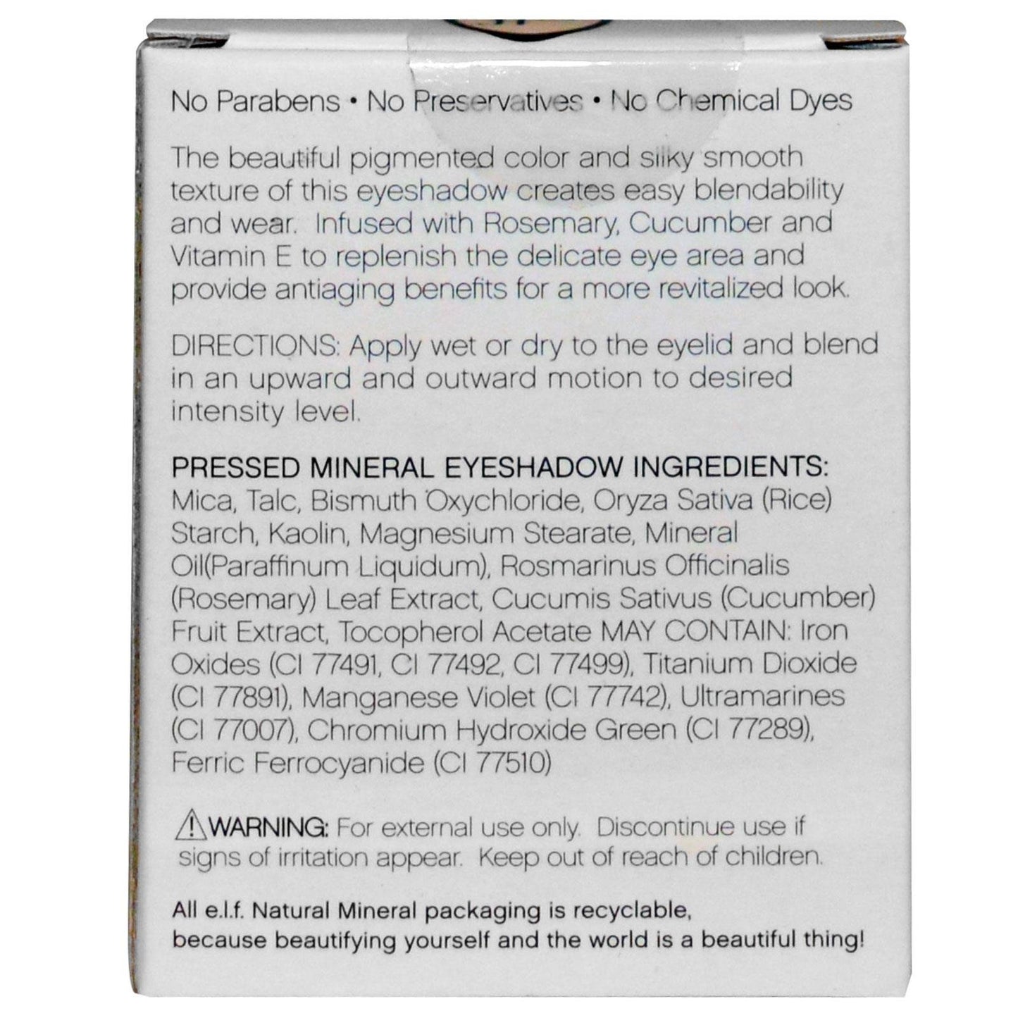 e.l.f. Pressed Mineral Eye Shadow, Beauty Queen, 0.11 Ounce