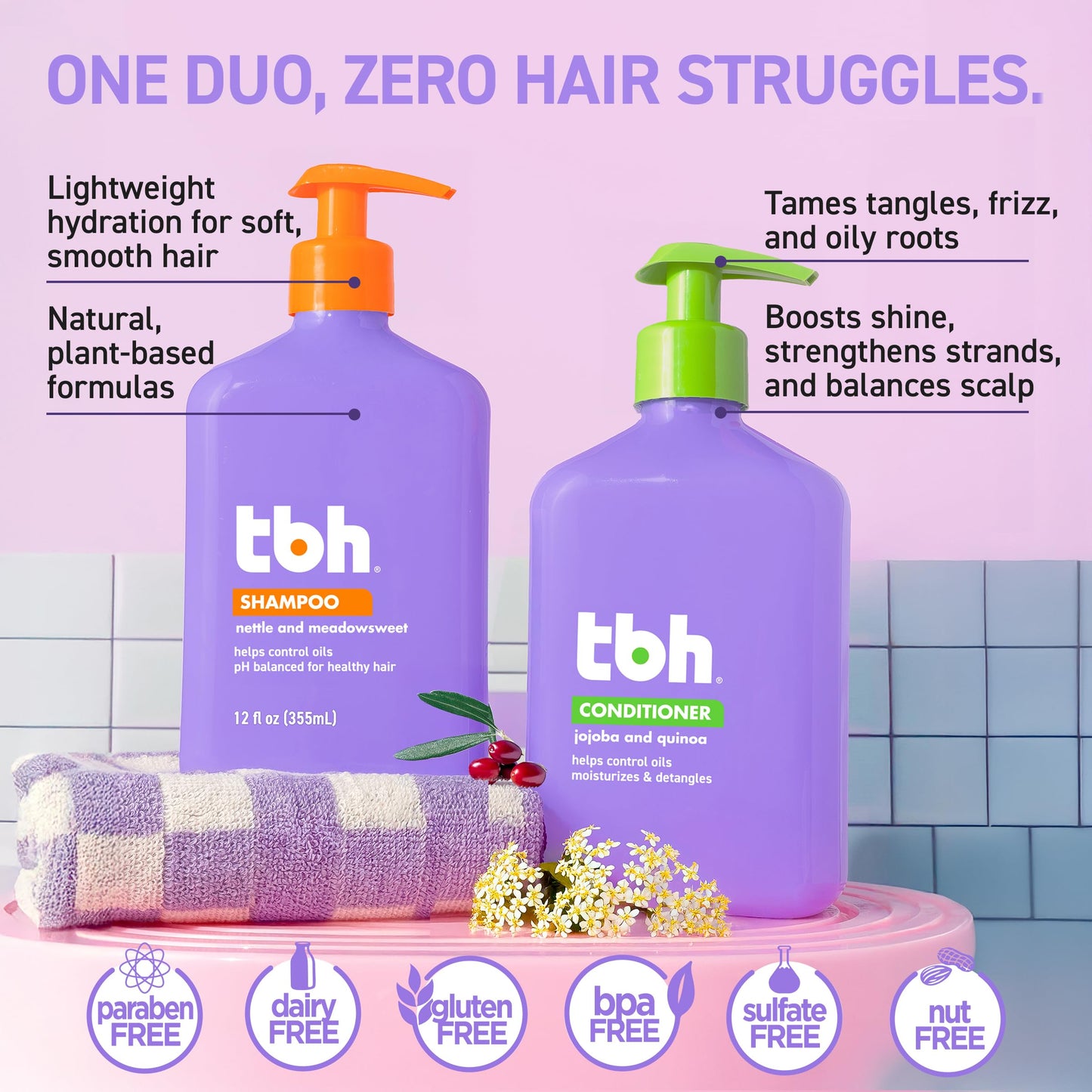 TBH Kids Scalp Refresh Kit - Shampoo, Conditioner, and Scalp Massager