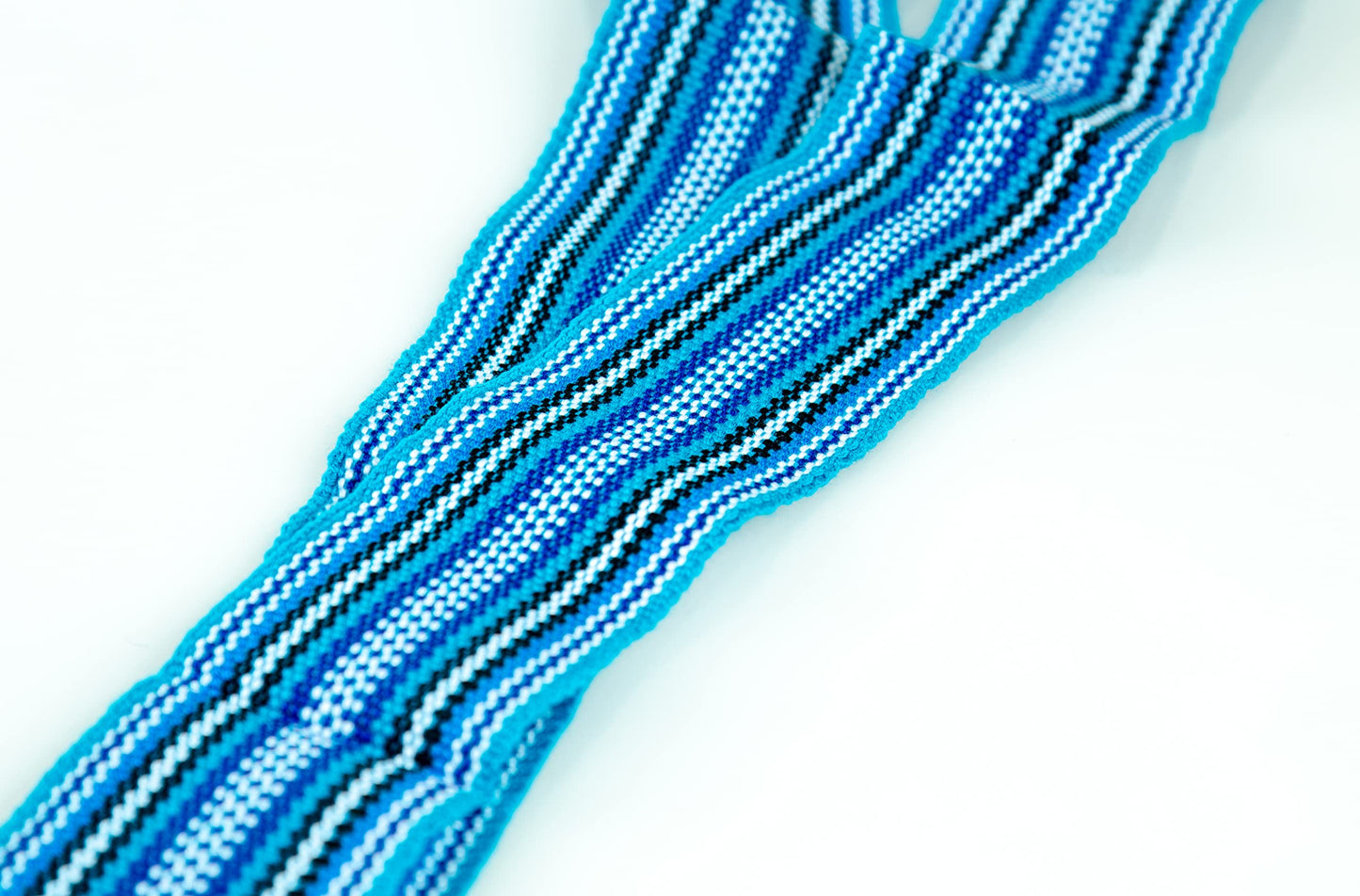 rushnichok Ukrainian hand woven homespun Hutsul Belt Blue black KRAYKA for Vyshyvanka