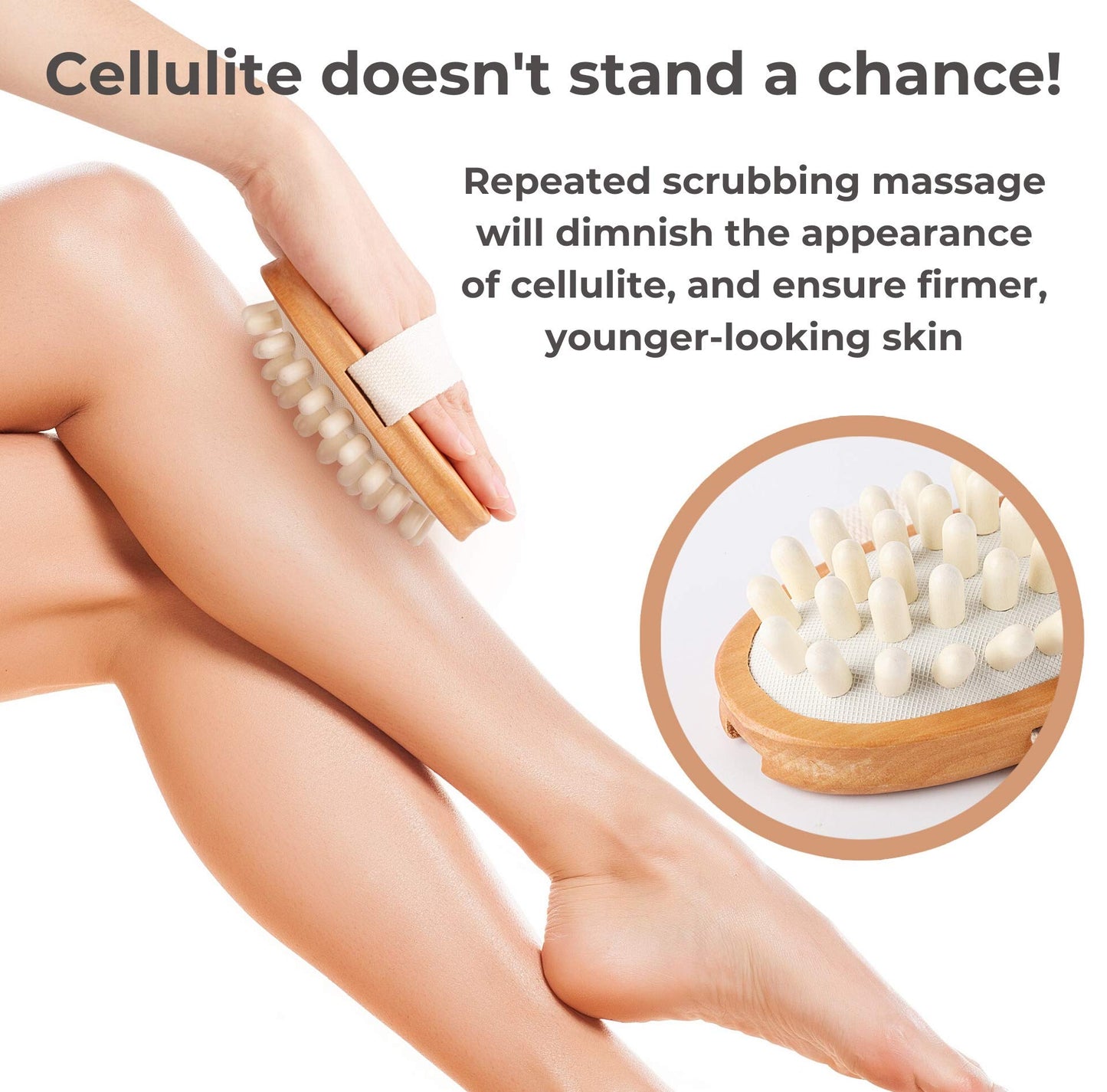 Dry Brushing Body Brush Set - Natural Bristle Spa Exfoliator Kit with Face Cleansing Brush, Long Dry Brushing Body Brush for Lymphatic Drainage