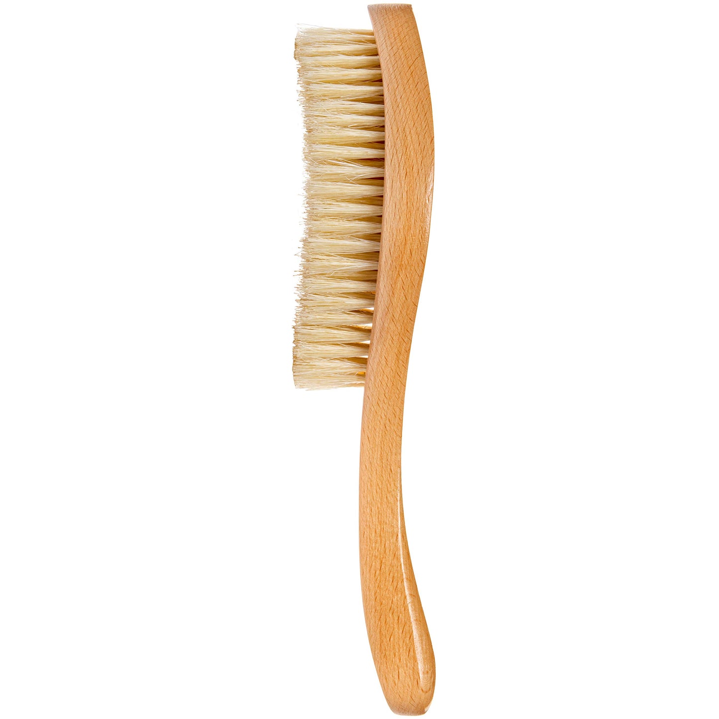 GranNaturals Soft Bristle Hair Brush - Curved Boar Bristle Vintage Style Hairbrush for 360 Waves, Sleek Slick Back Ponytail & Bun, Smoothing, Fades